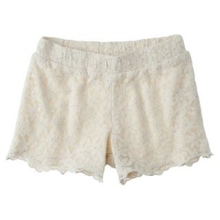 Cherokee Girls Lace Shorts   White Sand XS