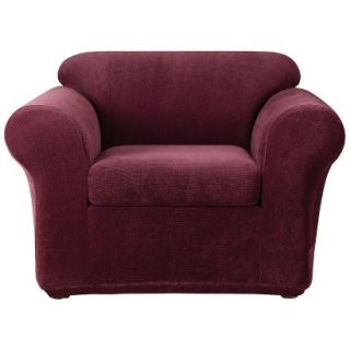 Sure Fit Stretch Metro 2pc Chair Slipcover   Burgundy