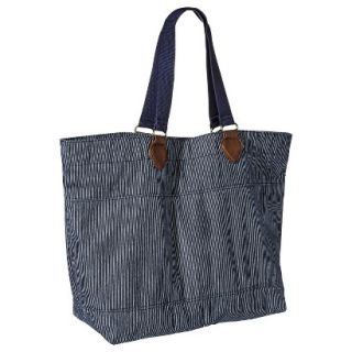 Stripe Tote Handbag   Blue