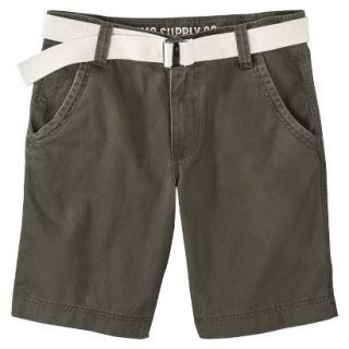 Mossimo Supply Co. Mens Belted Flat Front Shorts   Muddied Basil 40