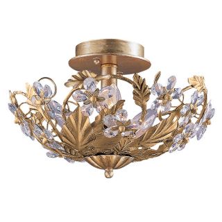 Abbey 3 light Gold Semi flush Light