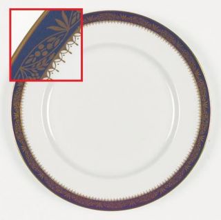 John Aynsley Balmoral Blue Dinner Plate, Fine China Dinnerware   Blue Band, Gold