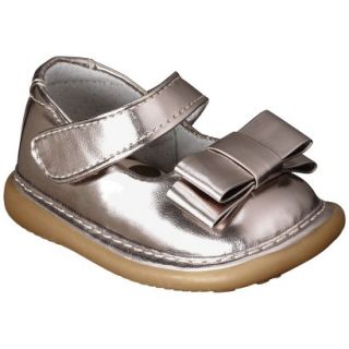 Infant Girls Wee Squeak Triple Bow Mary Jane   Gold 6
