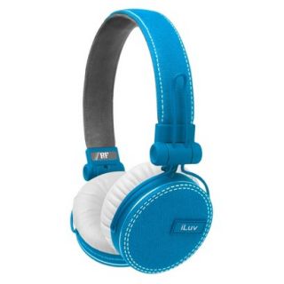 iLuv ReF Deep Bass Canvas On Ear Headphones   Light Blue