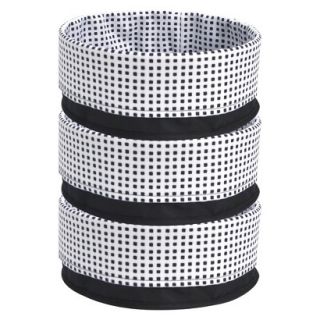 Room Essentials Medium Fold Over Basket   Set of 3   Black with White Dots