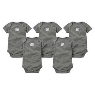 Burts Bees Baby Newborn Neutral 5 pack Short sleeve Bodysuit   Grey 24 M