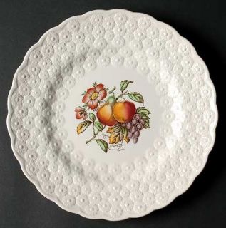 Spode Alden Luncheon Plate, Fine China Dinnerware   Fruit Centers, Daisy Embosse