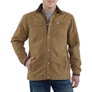Sandstone Multi Pocket Quilt Lined Jacket   Frontier Brown, 3XL Tall, Model J285