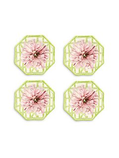 Oscar de la Renta Peony Cocktail Plates, Set of 4   No Color