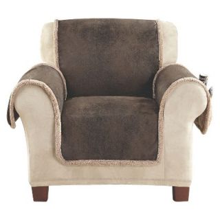 Sure Fit Furniture Friend Vintage Leather Chair Slipcover   Brown
