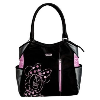 Disney Minnie Fashion Tote Diaper Bag   Black/Fuschia/Grey