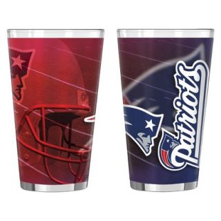 Boelter Brands NFL 2 Pack New England Patriots Shadow Style Pint Glass  