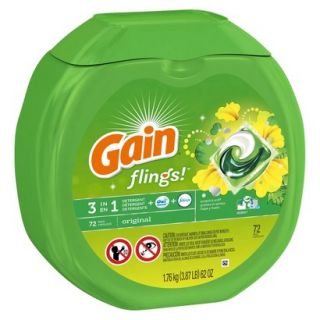 Gain Flings Original Laundry Detergent Pacs   72 Count