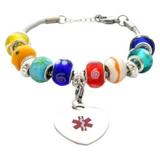 Hope Paige Medical ID Multi Color Beaded Style Adjustable Bracelet