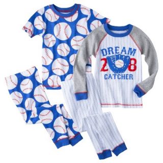 Just One You Made by Carters Boys 4 Piece Baseball Pajama Set   Gray/Blue 6