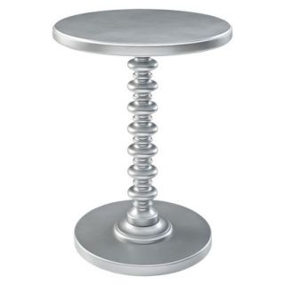 Accent Table Powell Round Spindle Table   Silver