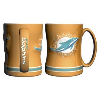 Boelter Brands NFL 2 Pack Miami Dolphins Relief Mug   15 oz