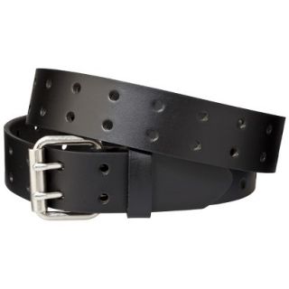 Dickies Mens Double Perforated Leather Belt   Black 42