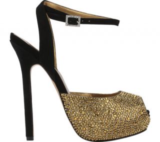 Womens Benjamin Adams London Zaragoza   Gold Glitter/Black Suede Heels