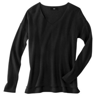 Mossimo Womens V Neck Pullover Sweater   Black XS
