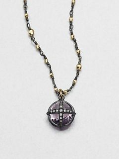 Mizuki Rose De France Amethyst & Diamond Pendant Necklace   Amethyst 
