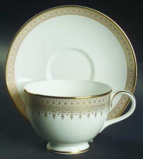 Royal Doulton Piper Gold Footed Cup & Saucer Set, Fine China Dinnerware   Archiv