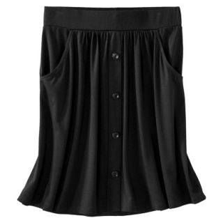 Merona Womens Knit Casual Button Skirt   Black   L