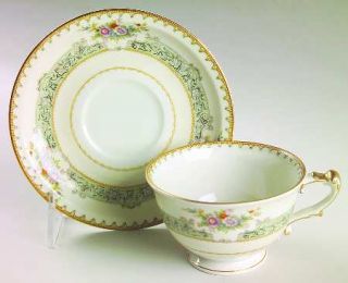 Meito Dexter (Orleans Shape) Footed Cup & Saucer Set, Fine China Dinnerware   Or