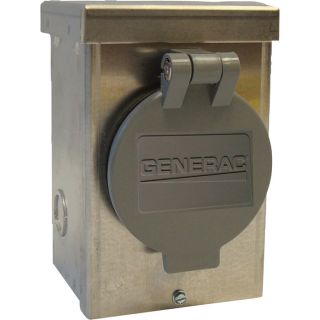 Generac Aluminum Raintight Inlet Box with Spring Loaded Lid   50 Amps, Model