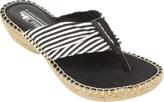 Womens Cliffs by White Mountain Cell   Black Striped Fabric Heels