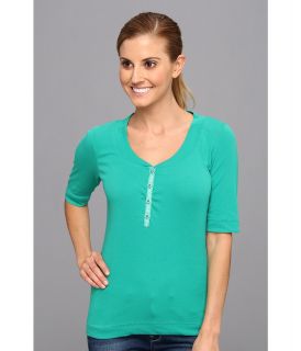 Royal Robbins Endeavor Henley Elbow Sleeve Womens Short Sleeve Pullover (Green)