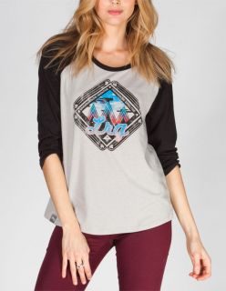 Combustion Womens Baseball Tee Black/Grey In Sizes Medium, X Large, X Small