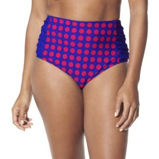 Womens Plus Size High Waist Swim Shorts   Cobalt Blue/Fire Red 16W