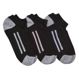 JKY by Jockey Mens 3pk No Show Socks   Black with Colored Stripe
