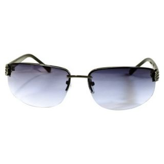Semi Rimless Sunglasses with Stones   Gunmetal