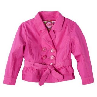 Dollhouse Infant Toddler Girls Ruffled Trench Coat   Pink 4T