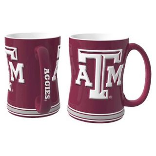 Boelter Brands NCAA 2 Pack Texas A & M Aggies Sculpted Relief Style Coffee Mug  