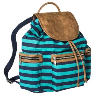 Merona Striped Backpack Handbag   Blue/Teal