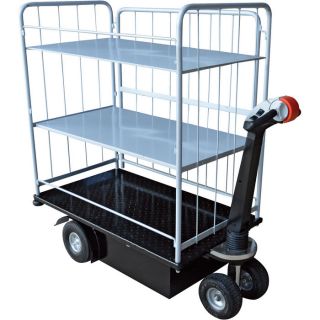 Vestil Traction Drive 2 Shelf Side Load Cart   150 Lb. and 200 Lb. Shelf