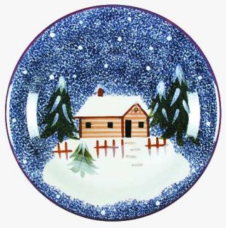 Livingquarters Holiday Mountain Lodge Dinner Plate, Fine China Dinnerware   Gour