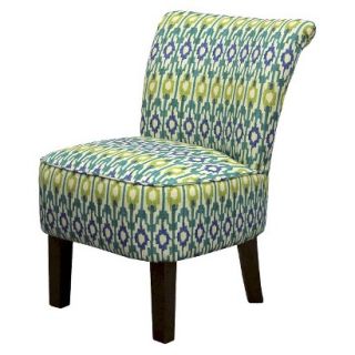 Skyline Upholstered Chair Threshold Rounded Back Chair   Blue/Green Ikat Geo