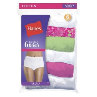 Hanes Womens 6 Pack Cotton Brief PP40AD   Assorted/Solid Colors 8