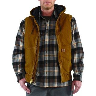 Carhartt Sandstone Hooded Active Vest   Brown, Large, Model 100121
