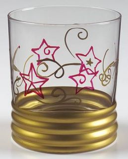 Pfaltzgraff Holiday Cheer Hand Painted Glass Double Old Fashioned, Fine China Di