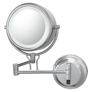 Mirror Image Contemporary Hardwired, Double Sided, 5X/1X Wall Mirror   Chrome