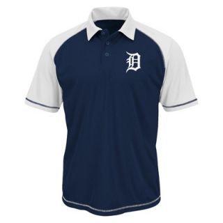 MLB Mens Detroit Tigers Synthetic Polo T Shirt   Navy/White (S)