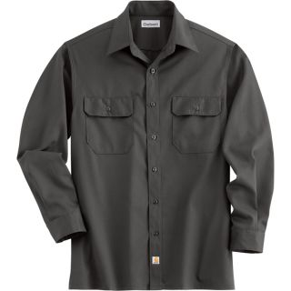 Carhartt Long Sleeve Twill Work Shirt   Dark Gray, 2XL Tall, Model S224
