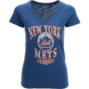 New York Mets 47 Brand MLB Womens Vneck Scrum T Shirt