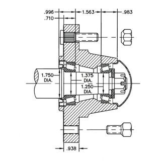 Reliable Ag Hub Assembly   6 Stud, 3500 Lb. Capacity, Fits Item 247, Model 0032