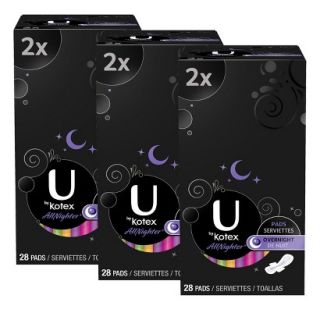 U by Kotex AllNighter Overnight Pads with Wings   3 Pack